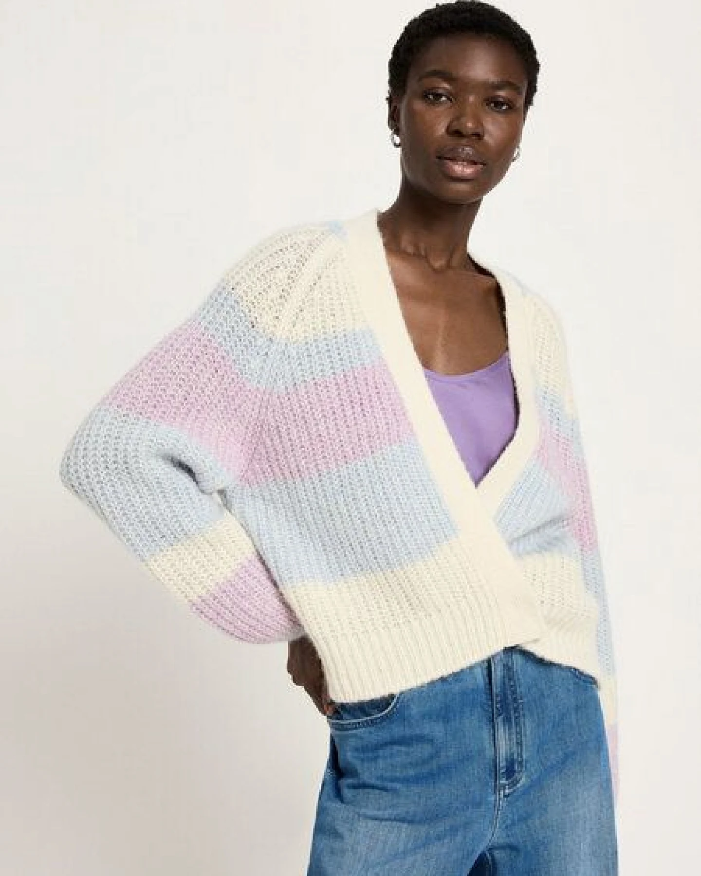 LANIUS Chunky Strickjacke aus Schurwolle und Alpakawolle – Ansicht 3