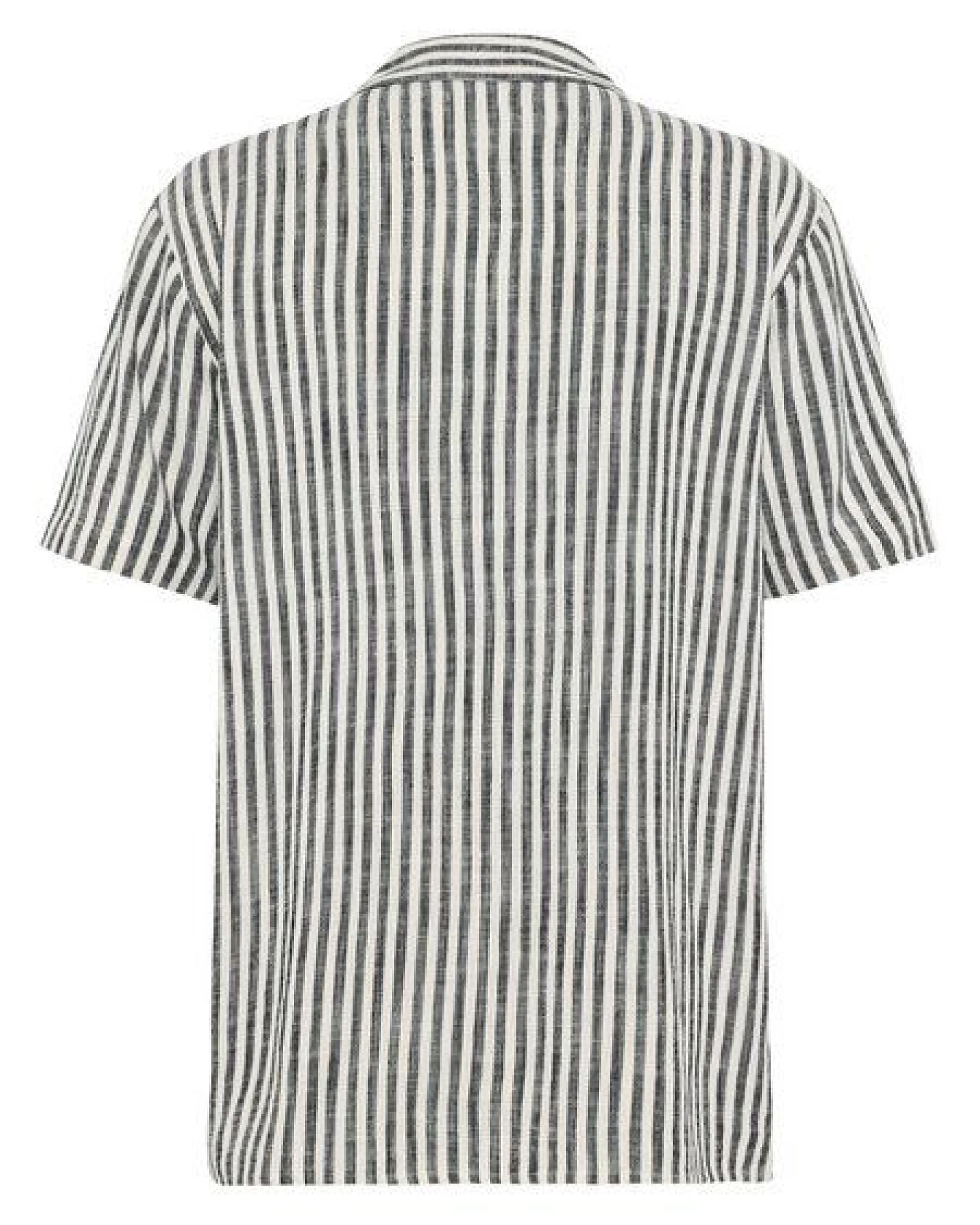 KnowledgeCotton Apparel Lockeres Kurzarmhemd aus Ecovero und Leinen – Ansicht 3
