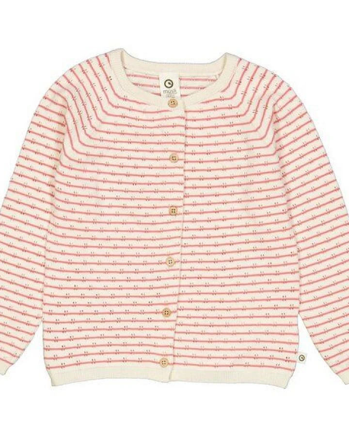 Fred's World by Green Cotton "Green Cotton" Strickjacke Ajour rosa/beige