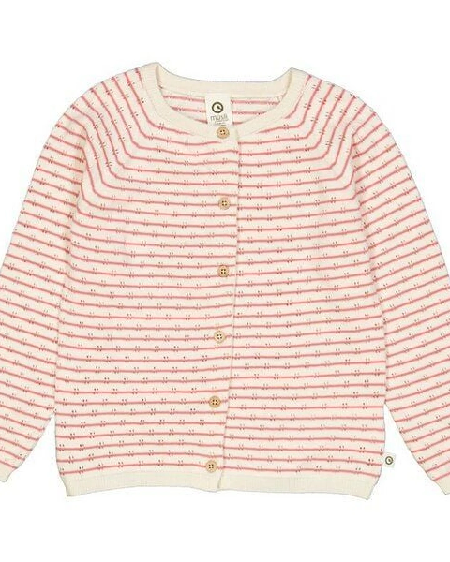 Fred's World by Green Cotton "Green Cotton" Strickjacke Ajour rosa/beige – Ansicht 2