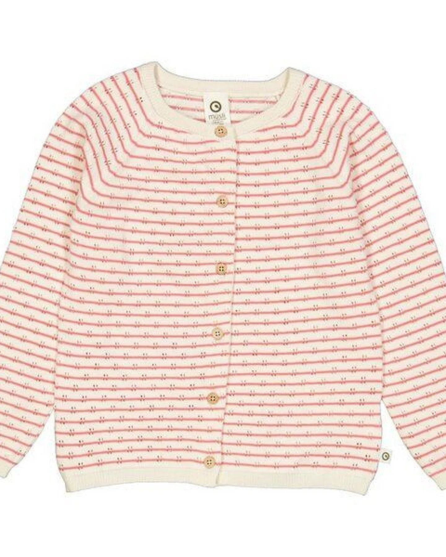 Fred's World by Green Cotton "Green Cotton" Strickjacke Ajour rosa/beige – Ansicht 2