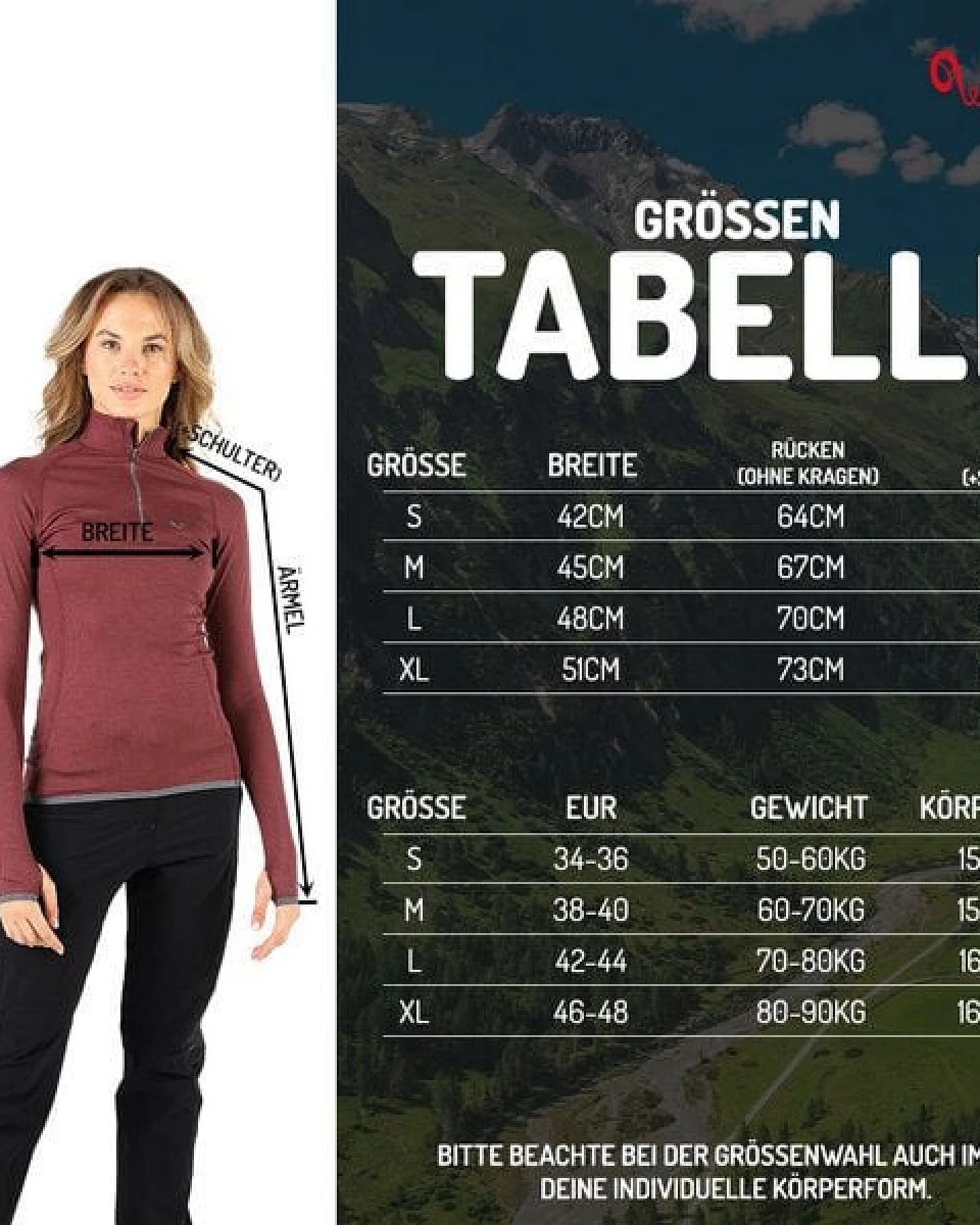 Woolona Langarmshirt - LORICA - 100% Merinowolle (Zip) – Ansicht 2