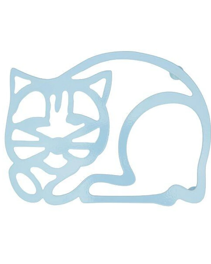 El Puente Topfuntersetzer Katze aus Eisen in Hellblau