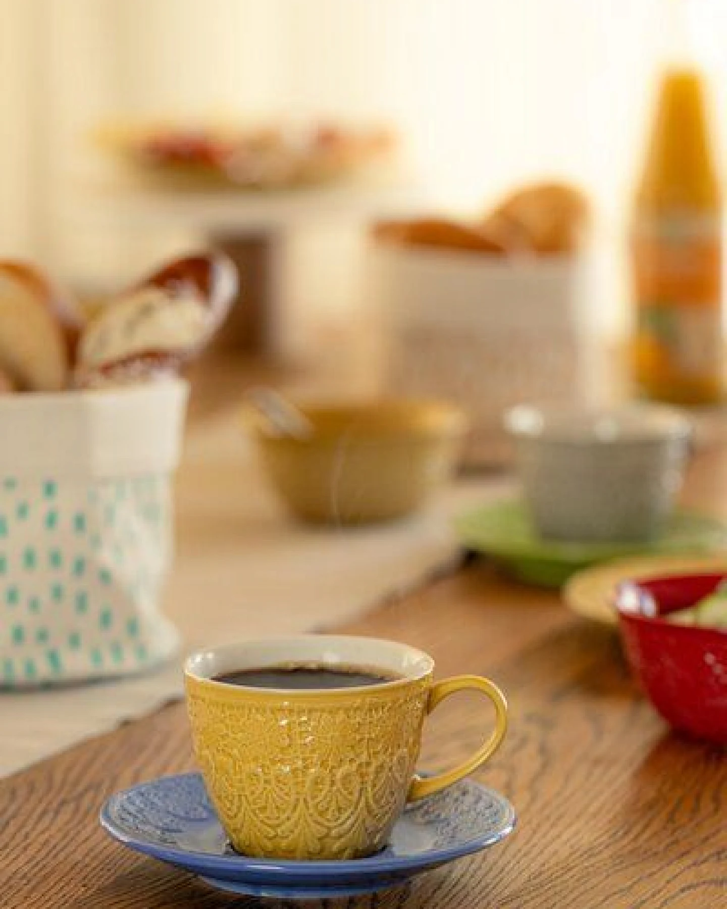 El Puente "Bloom" Cappuccinotasse aus Keramik in Gelb – Ansicht 3