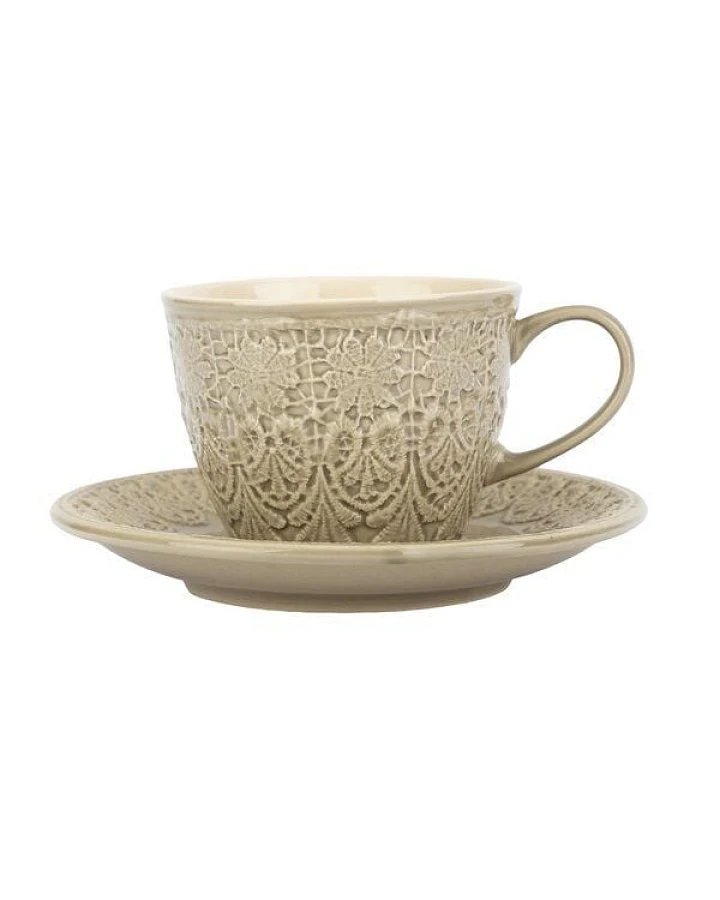 El Puente "Bloom" Cappuccinotasse aus Keramik in Grau
