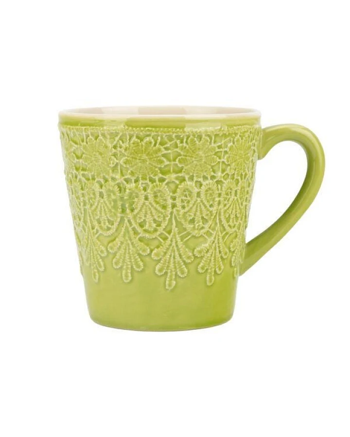 El Puente Großer Kaffeebecher "Bloom" aus Keramik in Grün