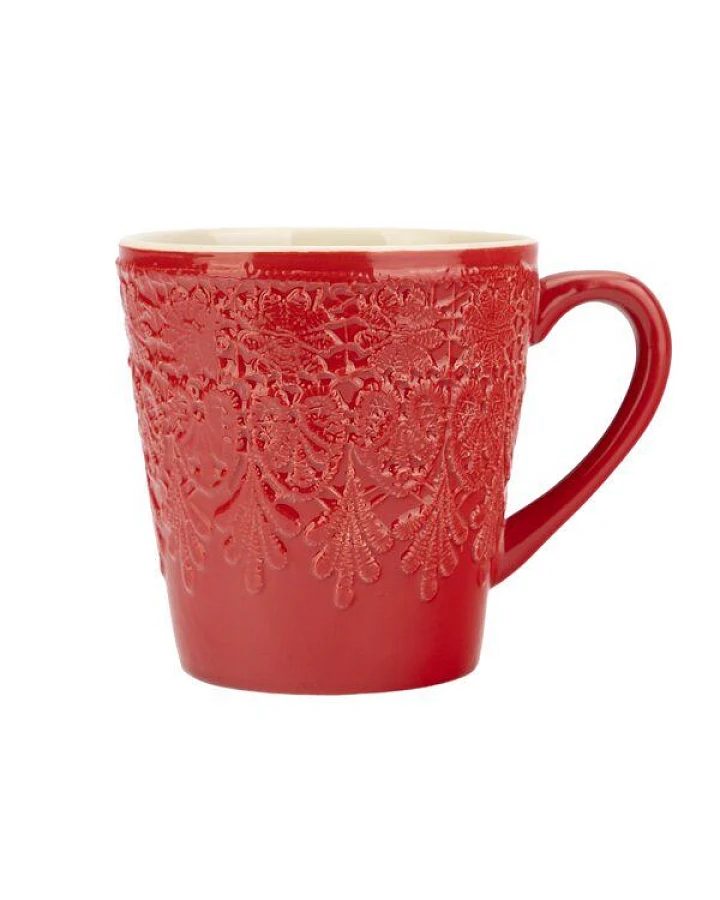 El Puente Großer Kaffeebecher "Bloom" aus Keramik in Rot