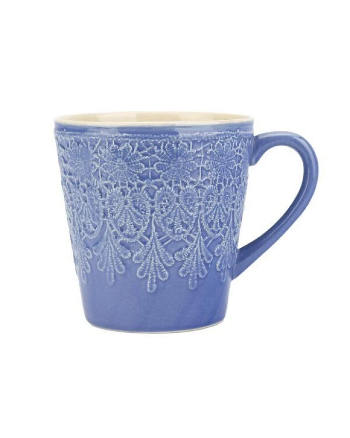 El Puente Großer Kaffeebecher "Bloom" aus Keramik in Blau