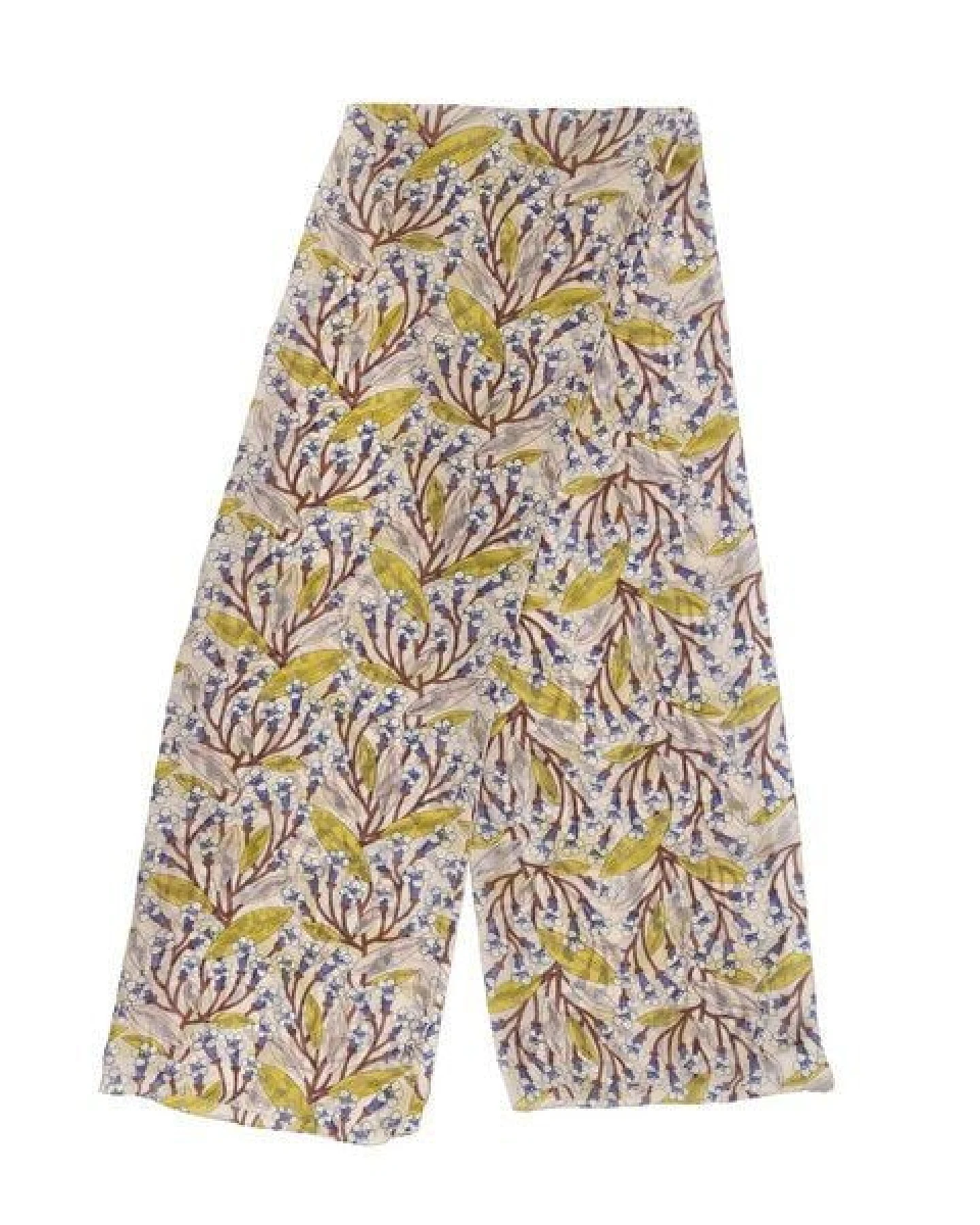 El Puente Schal aus Seide in Creme mit floralem Motiv – Ansicht 3