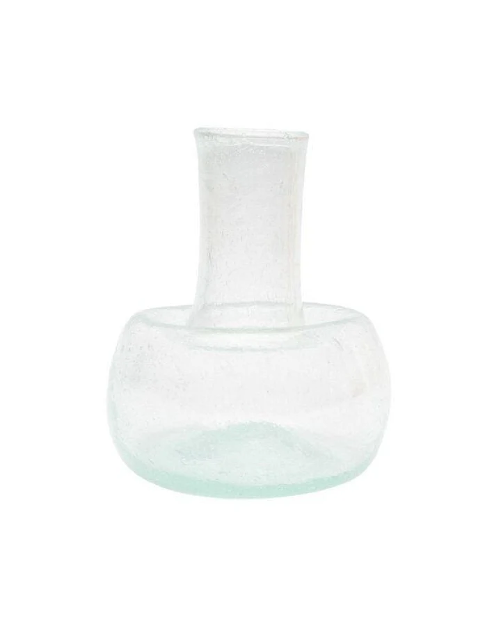 El Puente Bauchige Vase aus recyceltem Glas in Weiß