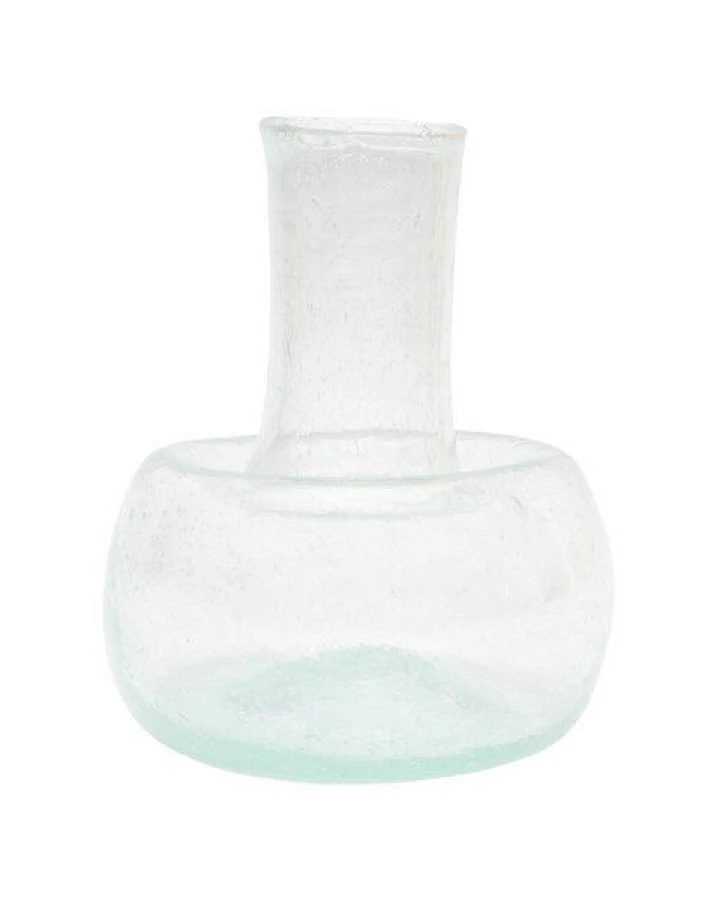 El Puente Bauchige Vase aus recyceltem Glas in Weiß