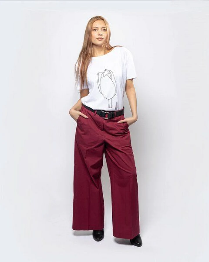 bellaLEYK Culotte „See Flowers“ aus weinroter Bio-Baumwolle