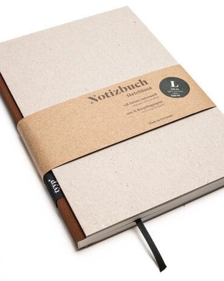 tyyp Notizbuch A5 – 100% Recyclingpapier – handmade in Germany – BerlinBook