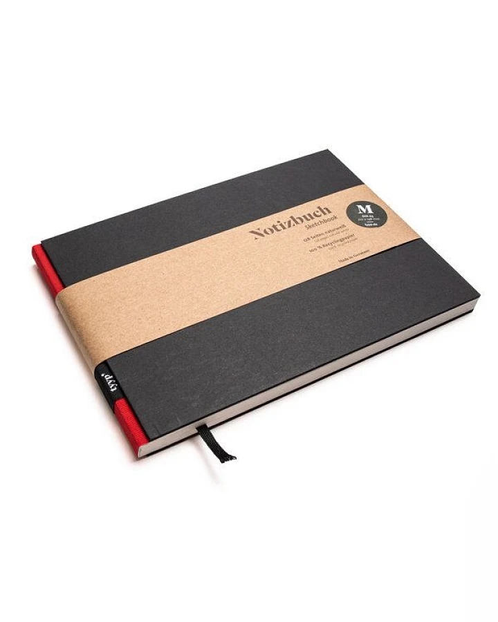 Skizzenbuch A5 schwarz querformat - perforiert - 100% Recyclingpapier - BerlinBook by tyyp