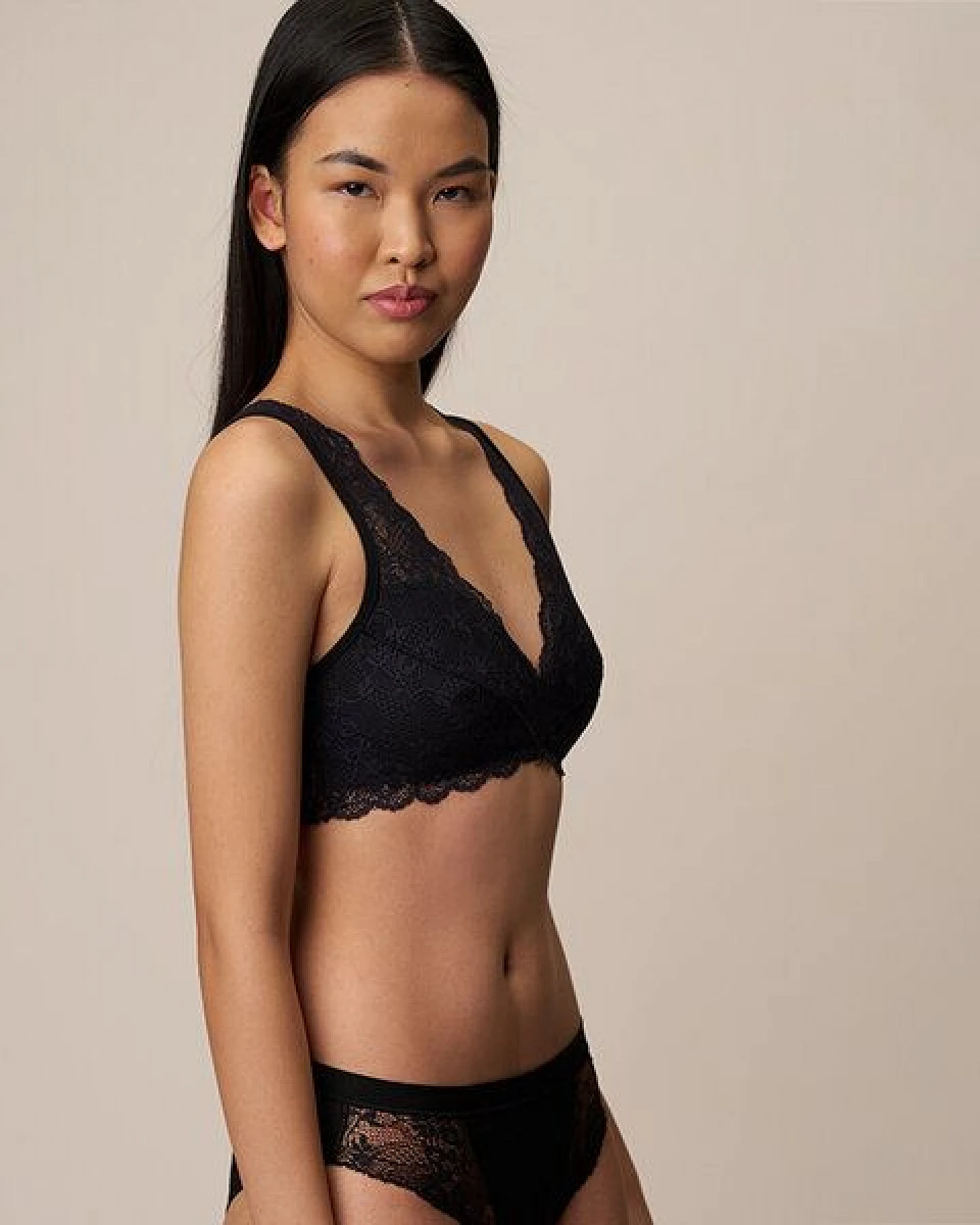 CASAGiN Bralette-BH aus natürlichem Bio-Stoff und weicher Öko-Spitze mit schlichtem Design – Ansicht 3