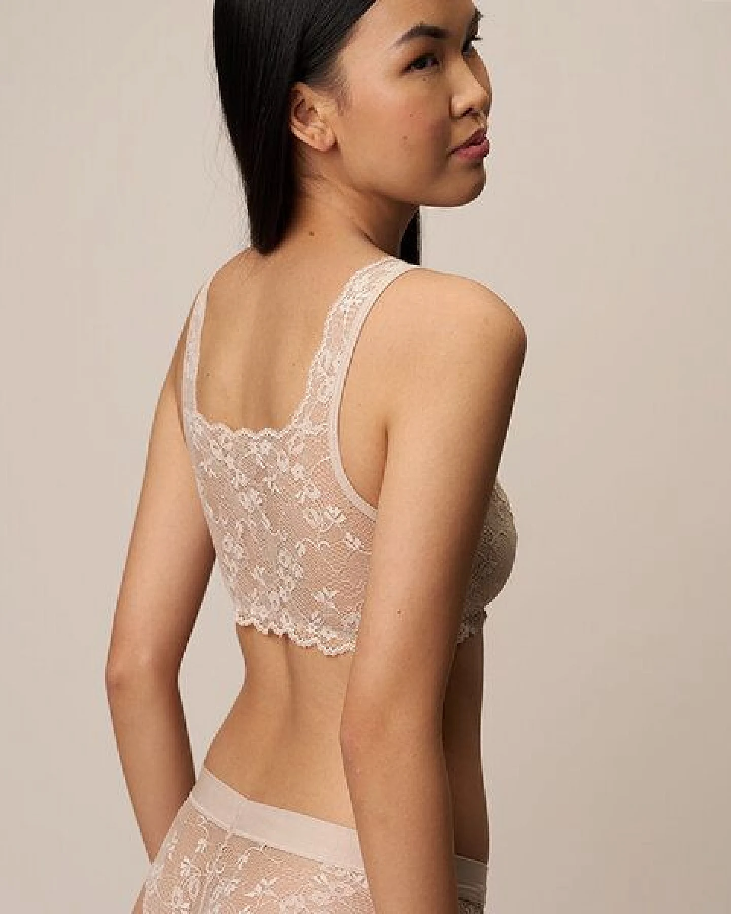 CASAGiN Bralette-BH aus natürlichem Bio-Stoff und weicher Öko-Spitze mit schlichtem Design – Ansicht 2