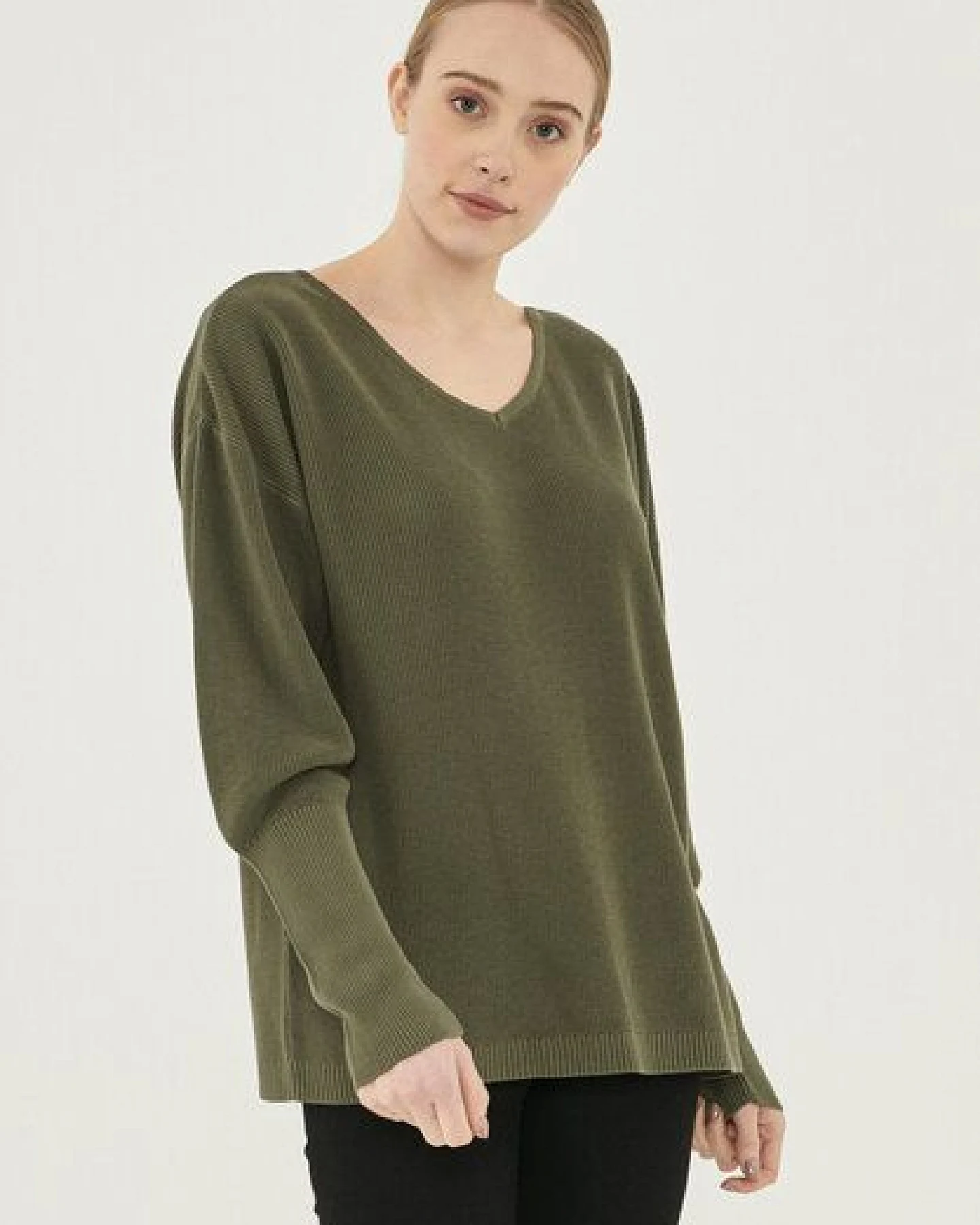 ORGANICATION Pullover aus TENCEL mit Ballonärmeln – Ansicht 3