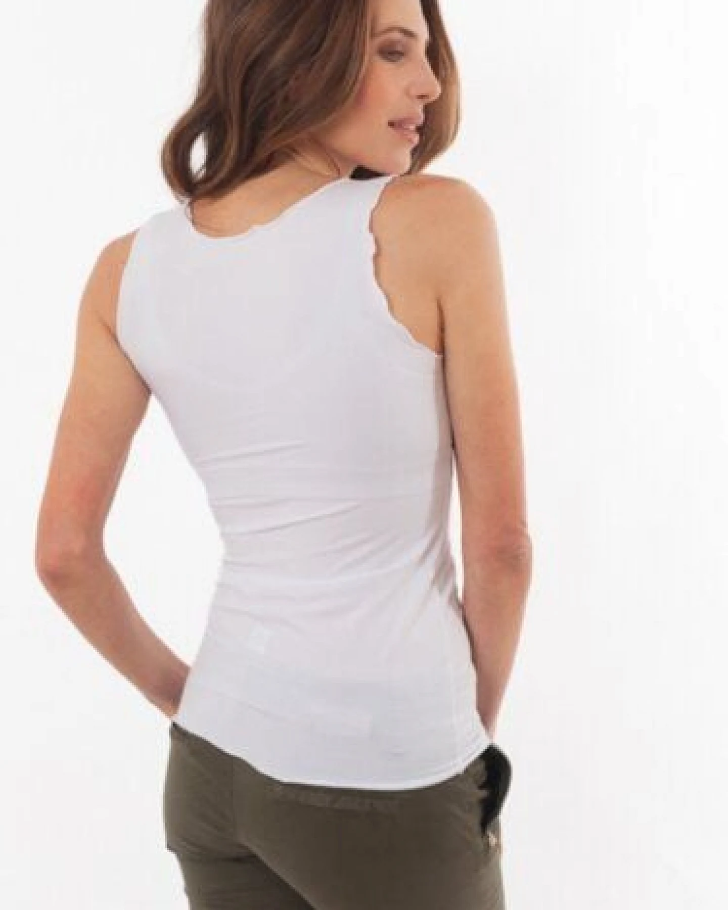 CASAGiN Gerafftes Tanktop mit weiten Schultern aus TENCEL – Ansicht 4