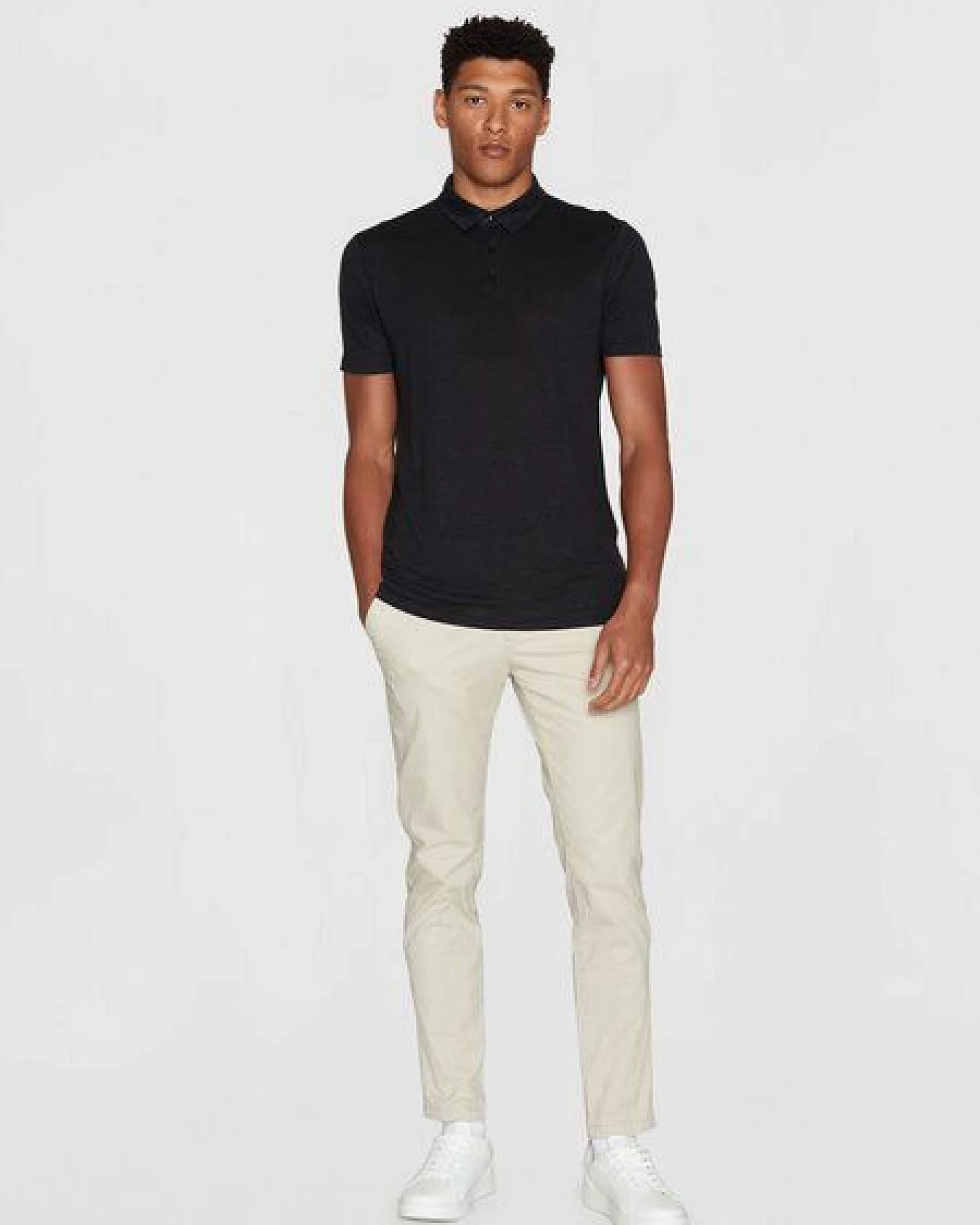 KnowledgeCotton Apparel Poloshirt Regular aus Bio-Leinen – Ansicht 3