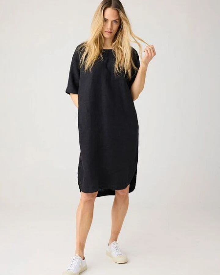 KnowledgeCotton Apparel T-Shirt-Kleid aus Bio-Leinen