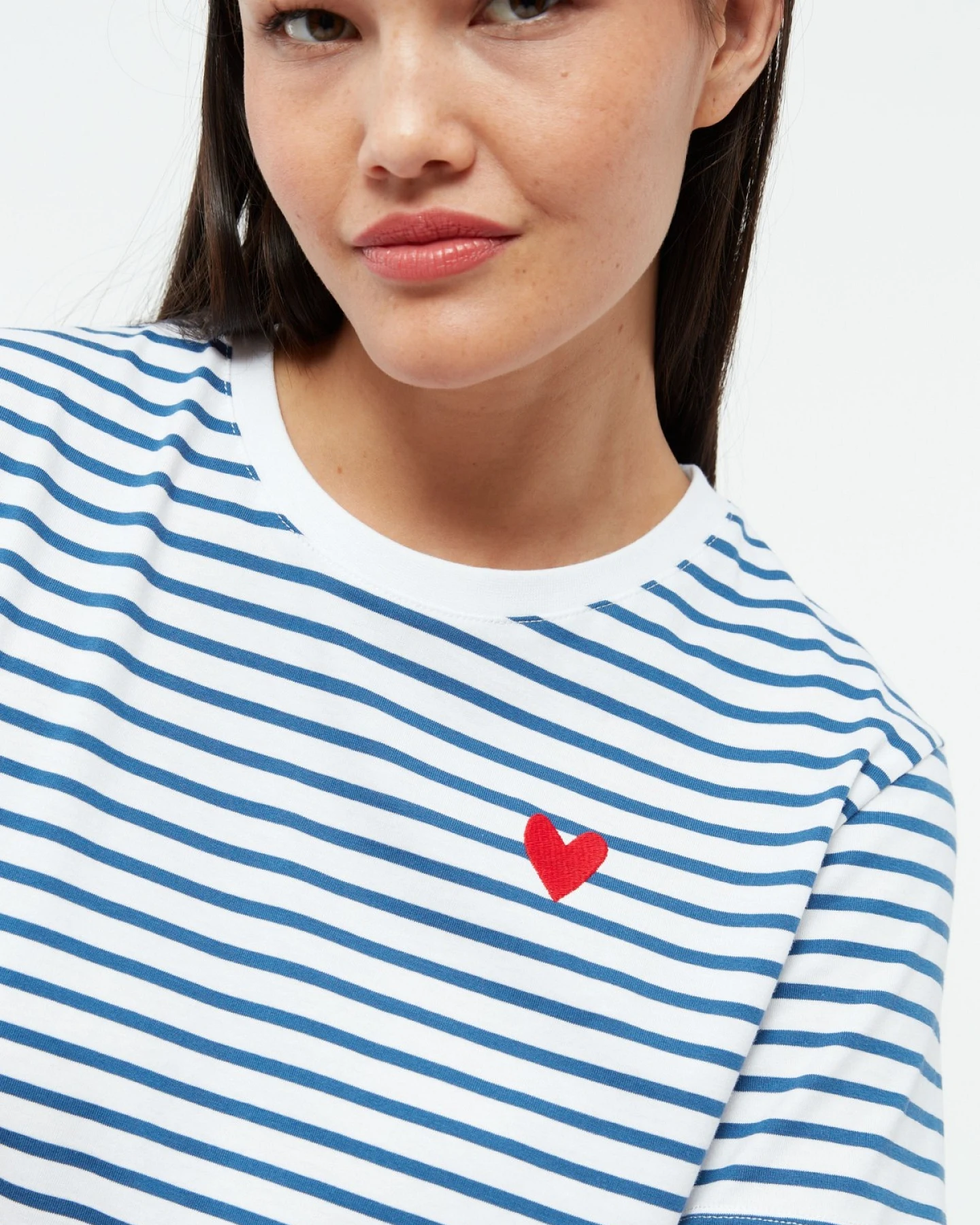 T-Shirt GBJulia Heart Stripe Blau – Ansicht 2