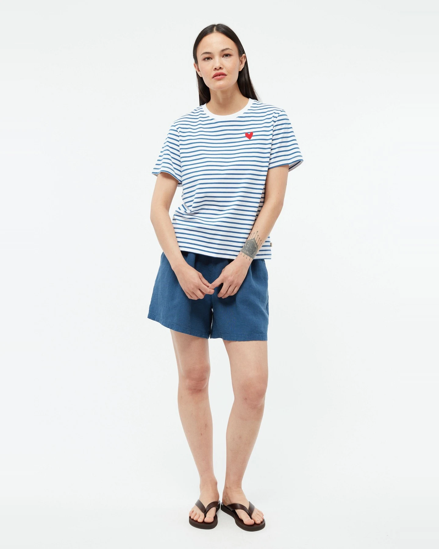 T-Shirt GBJulia Heart Stripe Blau – Ansicht 4