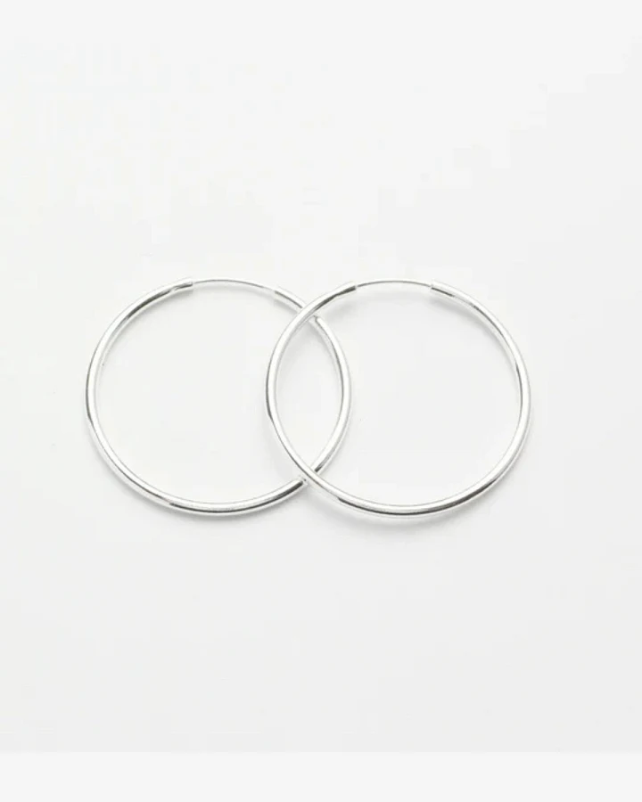 Creole Basic Hoop Silber XL