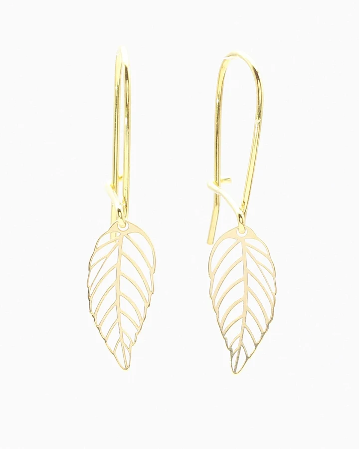Ohrringe Cut Out Leaf Vergoldet
