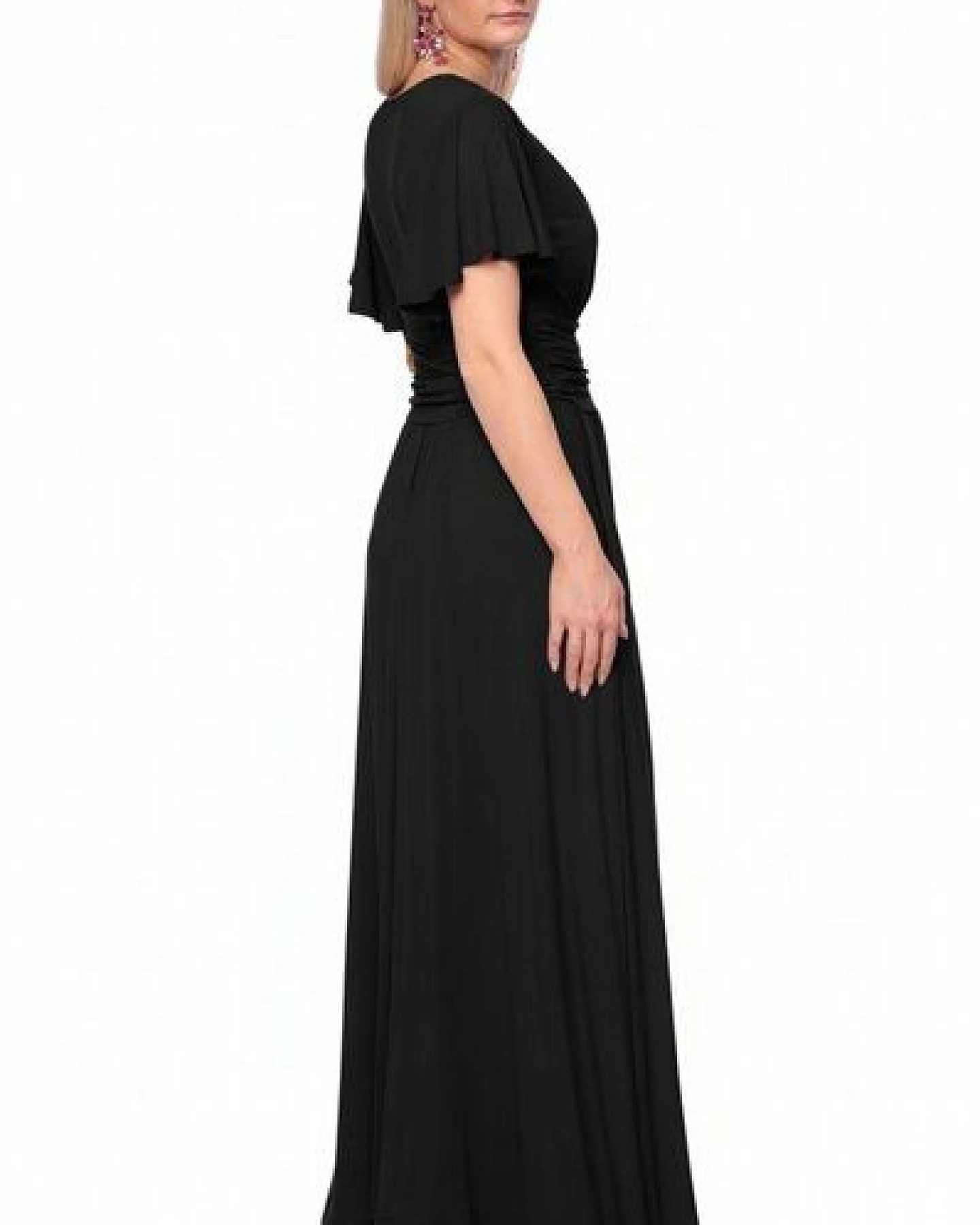 Ingoria PANDORA Maxikleid mit Schmetterlingsärmel (Uni) – Ansicht 2