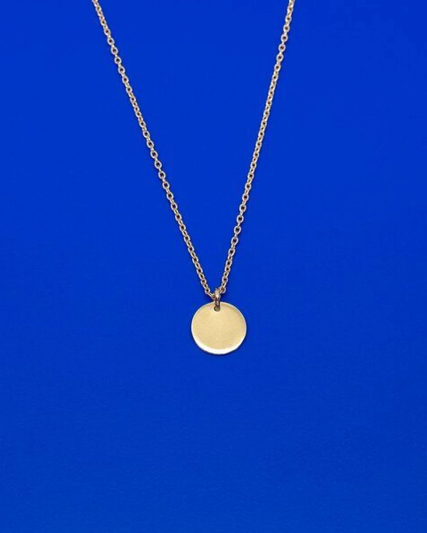 fejn jewelry Set Kette 'shiny disc' + Creole mit Disc Anhänger – Ansicht 3