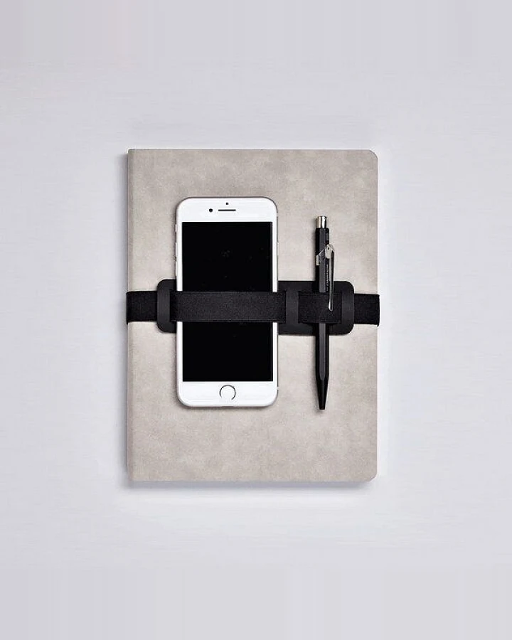 Nuuna Voyager L - Premium Notizbuch mit Jeans Label Einband
