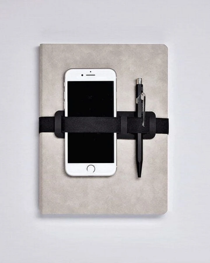 Nuuna Voyager L - Premium Notizbuch mit Jeans Label Einband