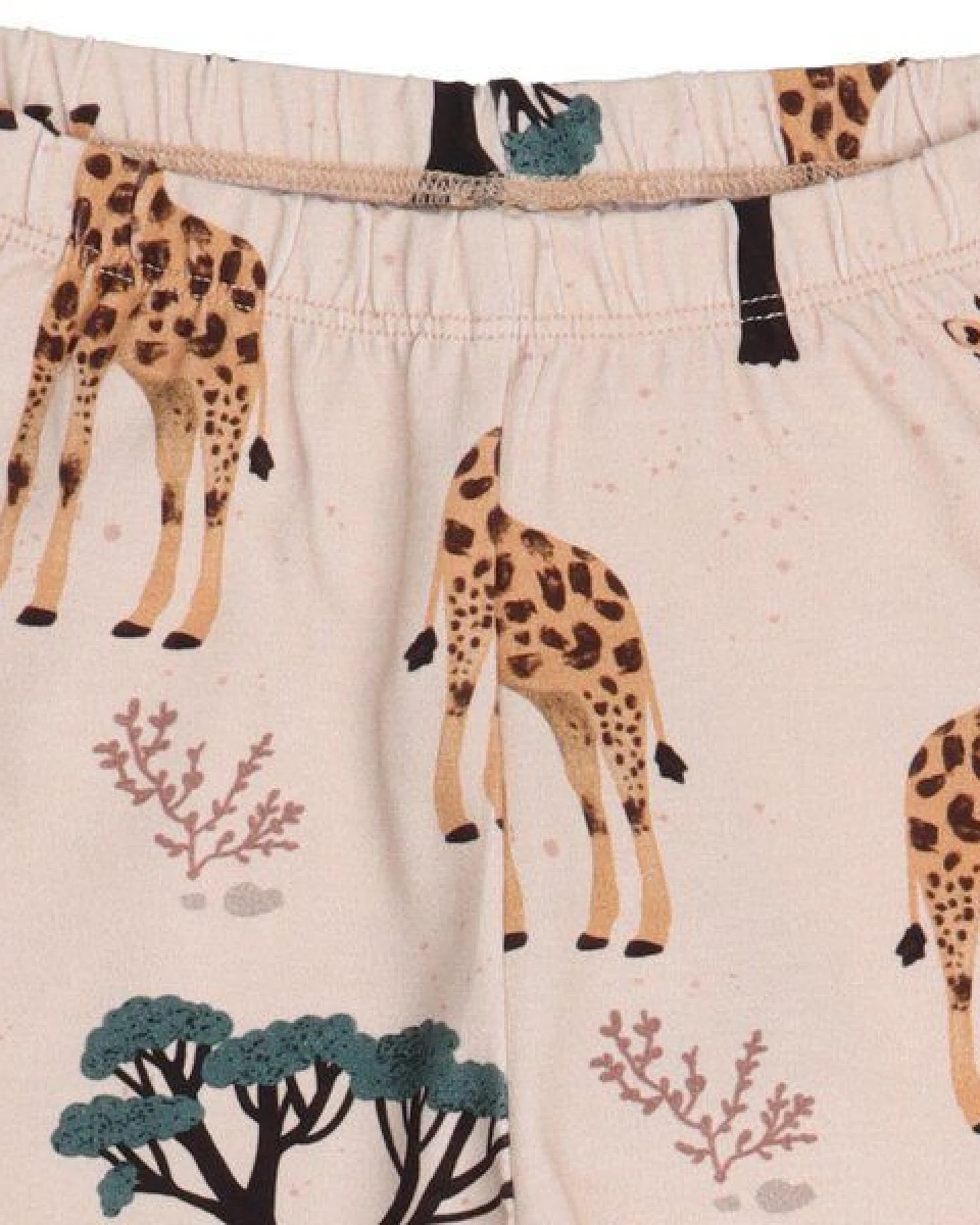 Kinder Leggings GOTS zertifiziert – Beige mit Giraffenmotiv, weich & bequem – Ansicht 3