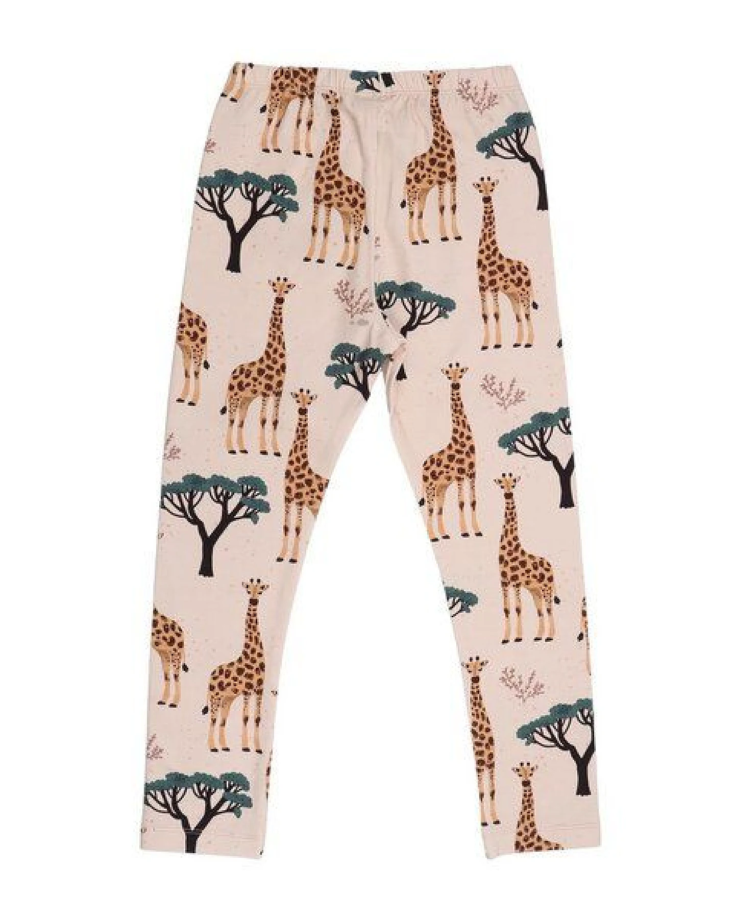 Kinder Leggings GOTS zertifiziert – Beige mit Giraffenmotiv, weich & bequem – Ansicht 4