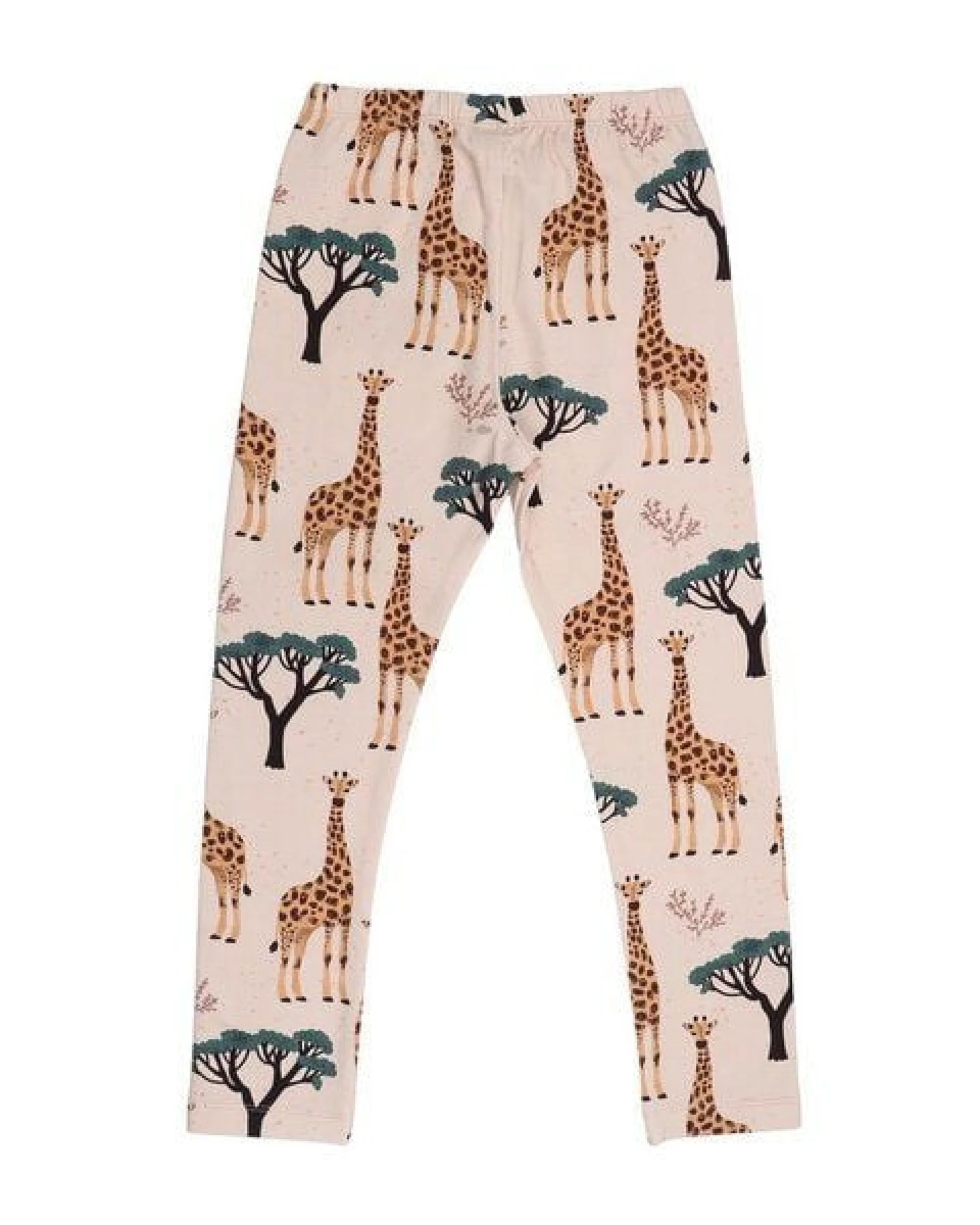 Kinder Leggings GOTS zertifiziert – Beige mit Giraffenmotiv, weich & bequem – Ansicht 4