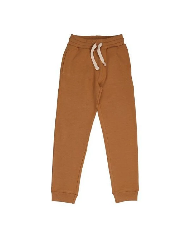 Cotokids Kinder Jogginghose GOTS-zertifiziert aus Bio-Baumwolle warmbraun mit Kordelbund – Walkiddy