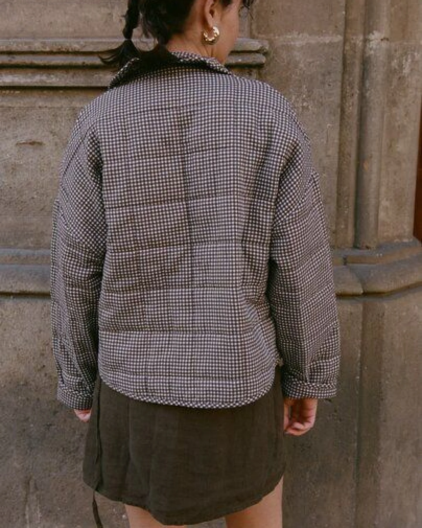 Nénés Jacke Maia – Braun kariert – Ansicht 3