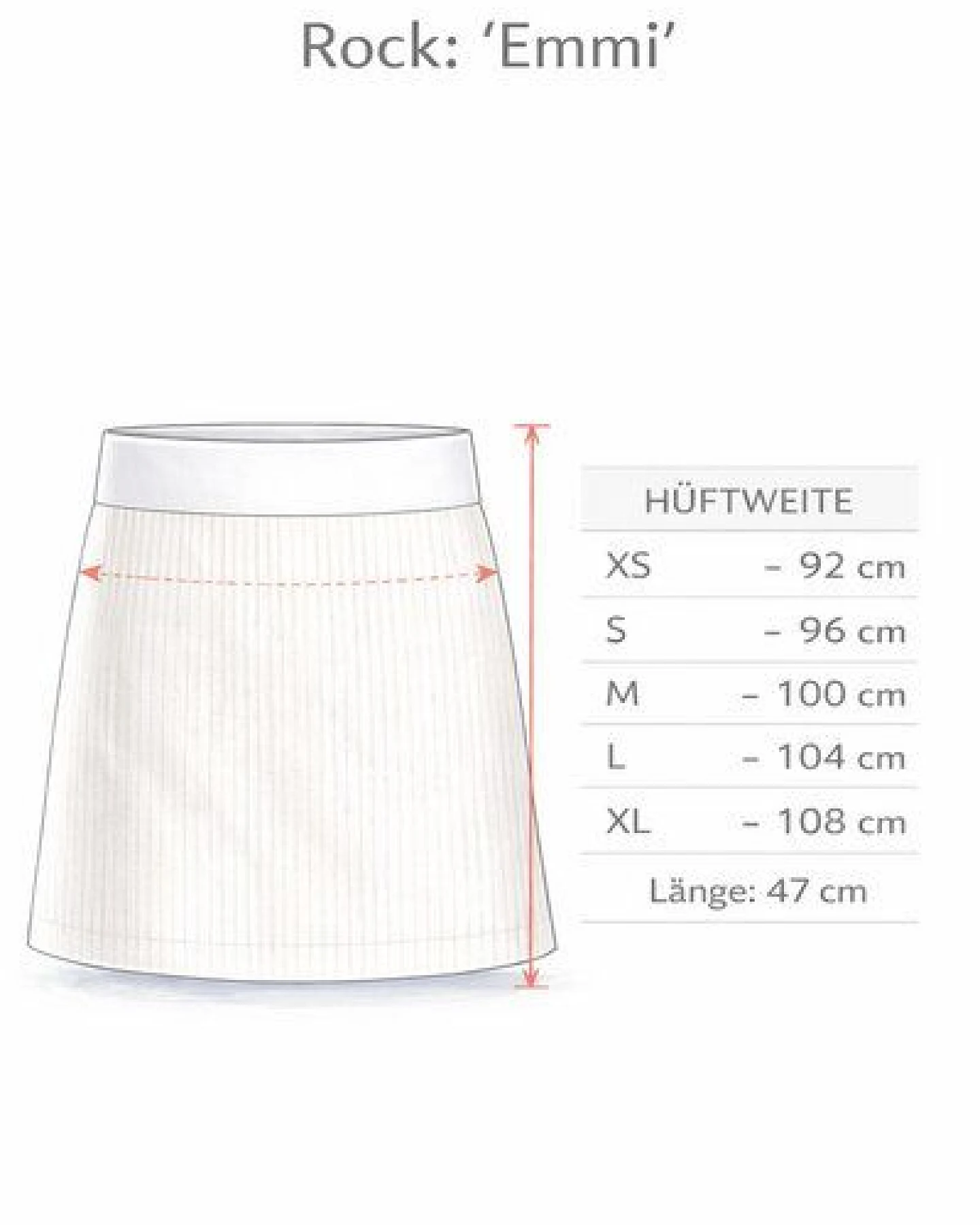 La Gitana Kurzer Cordrock A-Linie Bio-Baumwolle „Emmi – Ansicht 4