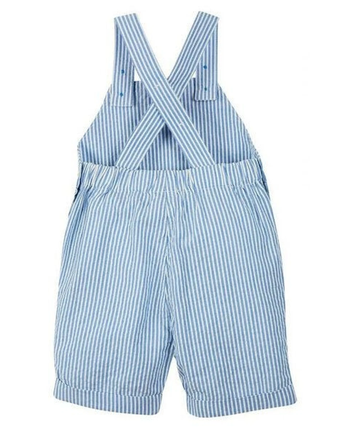 Frugi Latzhose Regenbogen blau-weiss gestreift Sommerhose – Ansicht 2