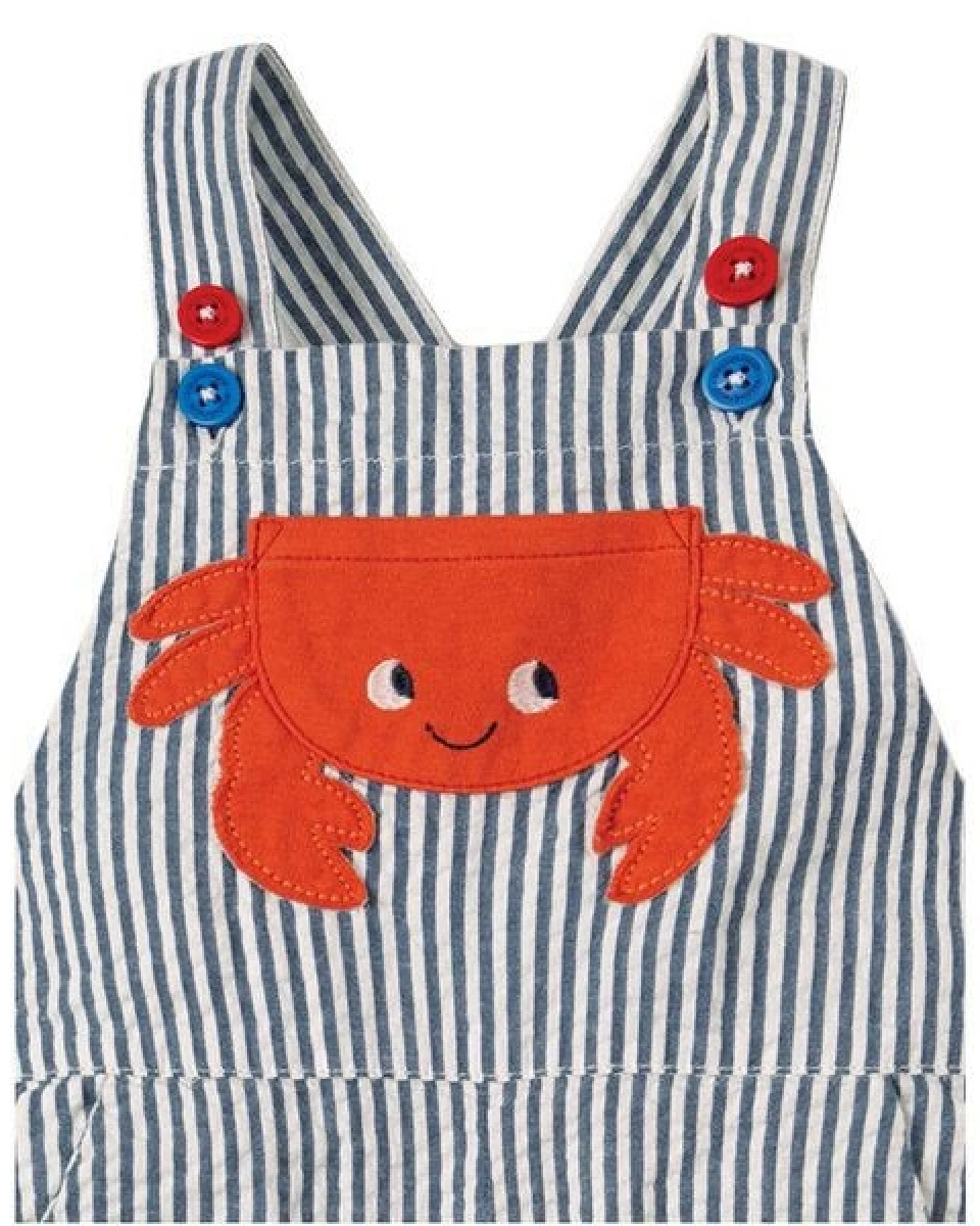 Frugi Latzhose Regenbogen blau-weiss gestreift Sommerhose – Ansicht 4
