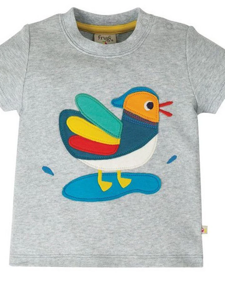 Frugi T-Shirt Little Duck in grau