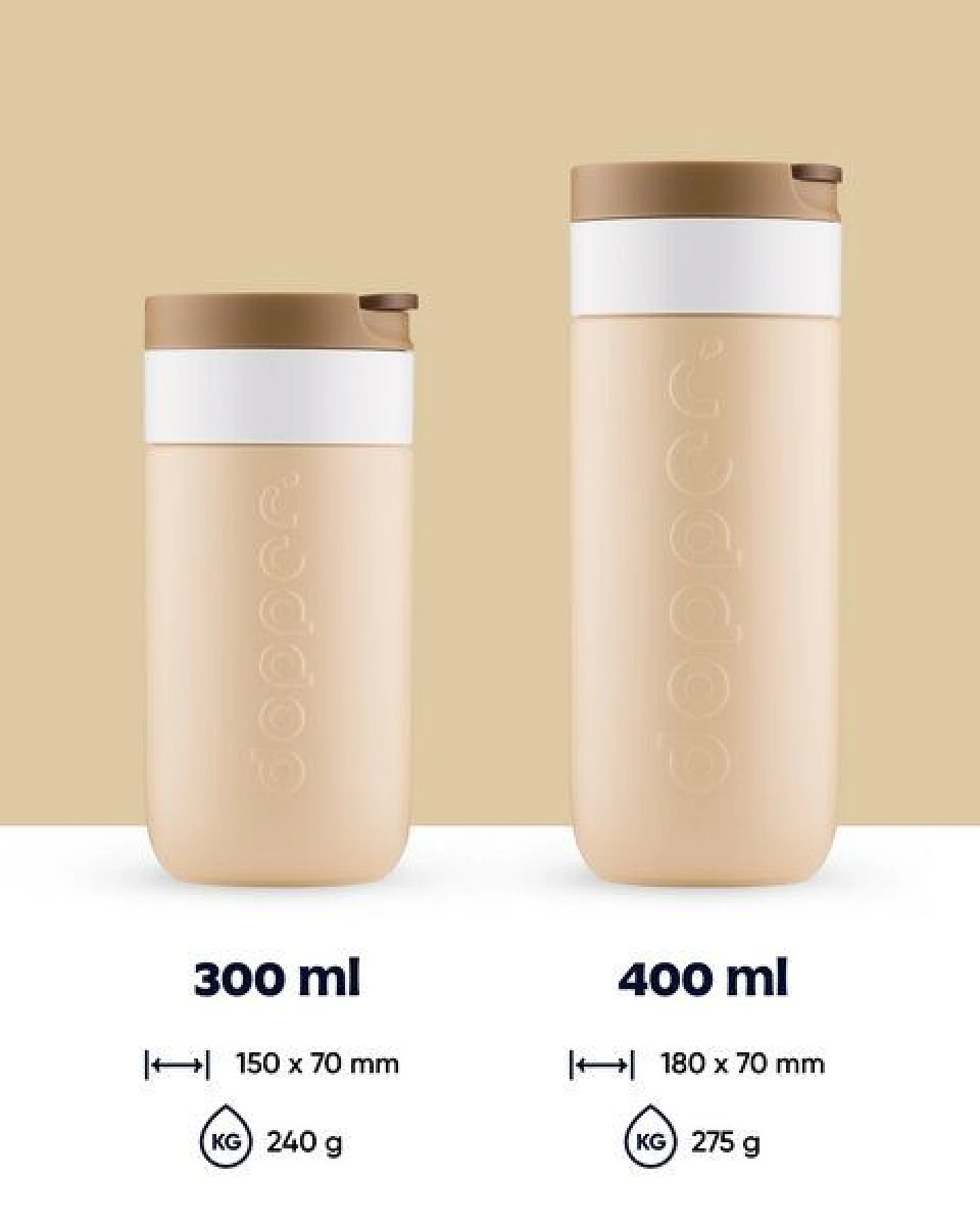 Dopper Thermobecher Travel Mug 300ml, 400ml - Auflaufsicher, kohlensäurehaltige Getränke, 6 Stunden warm / 20 kalt – Ansicht 2