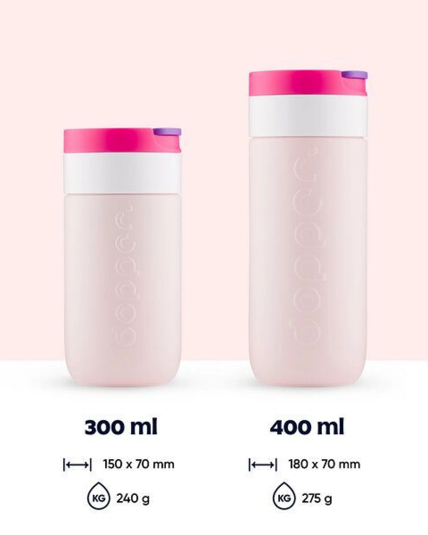 Dopper Thermobecher Travel Mug 300ml, 400ml - Auflaufsicher, kohlensäurehaltige Getränke, 6 Stunden warm / 20 kalt – Ansicht 2