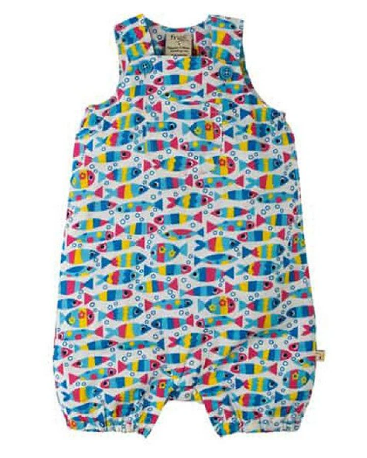 Frugi Latzhose "Bubble Fish" bunt Sommerhose