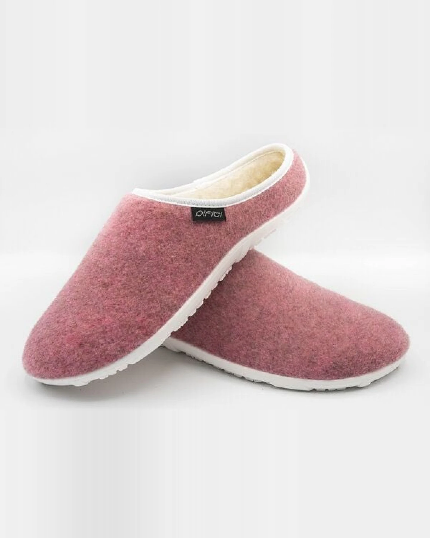 pifit! Pantoffel cosy mit Barfußgefühl aus Wollstoff, rosa, 32101-2, gefüttert mit 100% Schurwolle – Ansicht 2