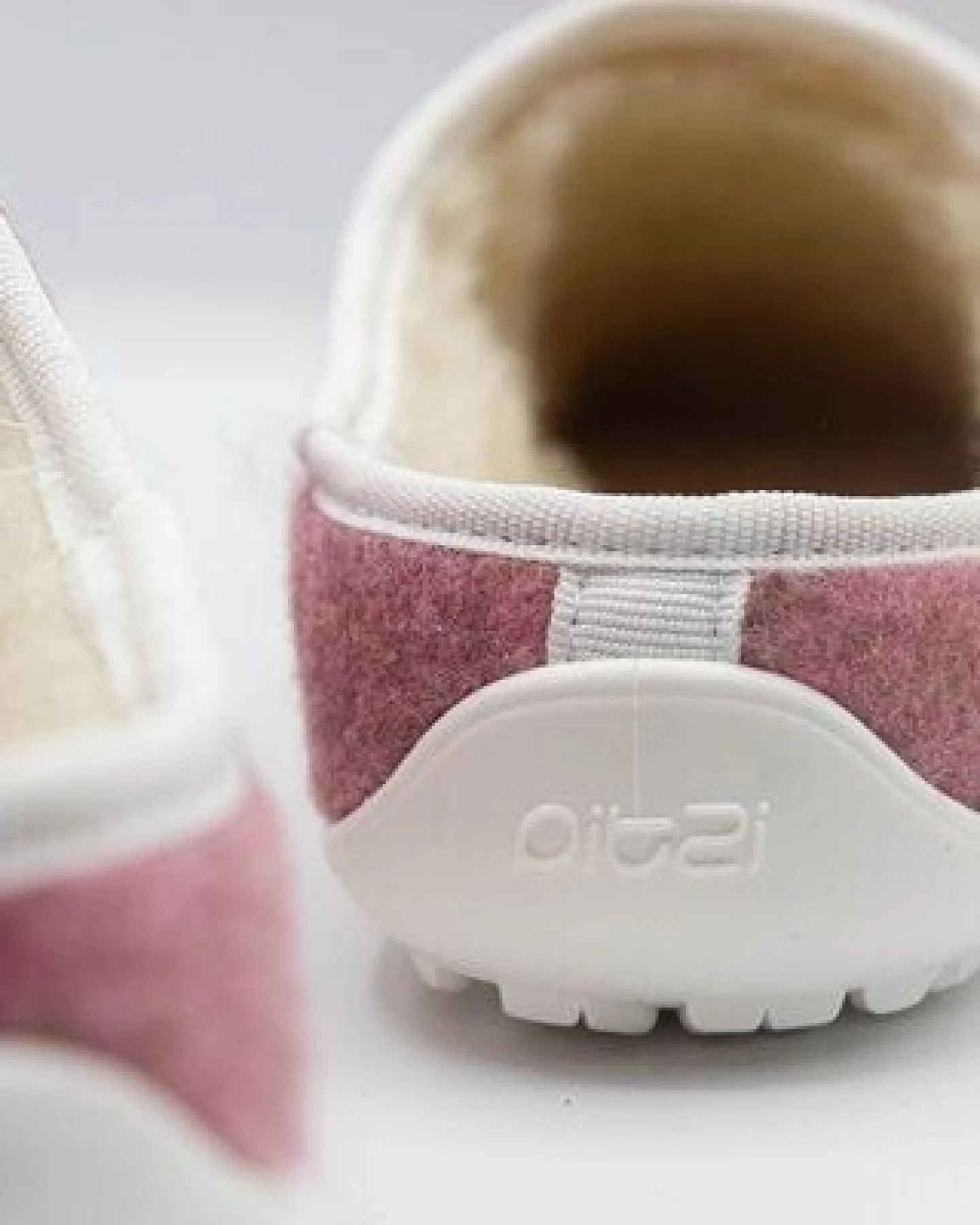 pifit! Pantoffel cosy mit Barfußgefühl aus Wollstoff, rosa, 32101-2, gefüttert mit 100% Schurwolle – Ansicht 3