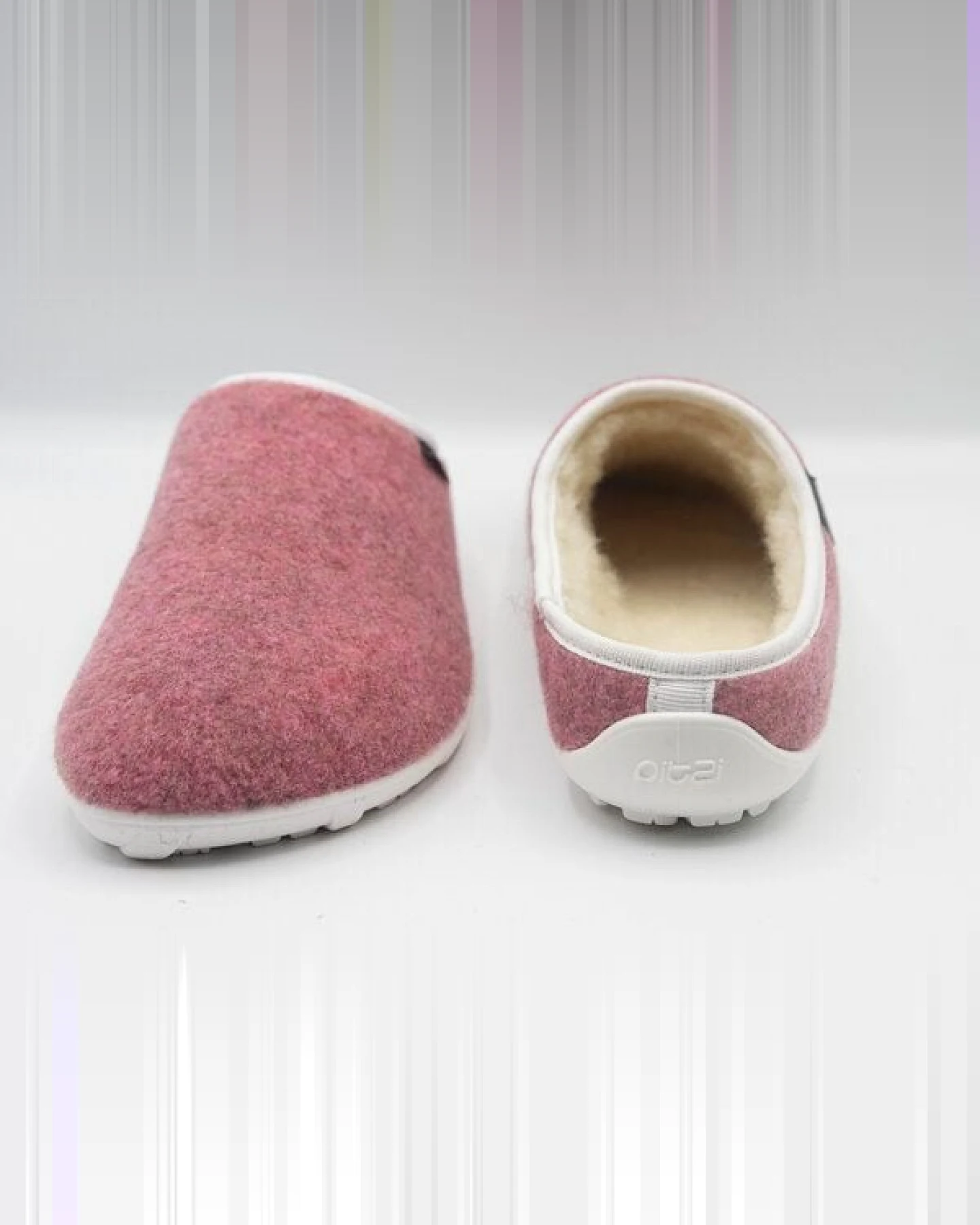 pifit! Pantoffel cosy mit Barfußgefühl aus Wollstoff, rosa, 32101-2, gefüttert mit 100% Schurwolle – Ansicht 4
