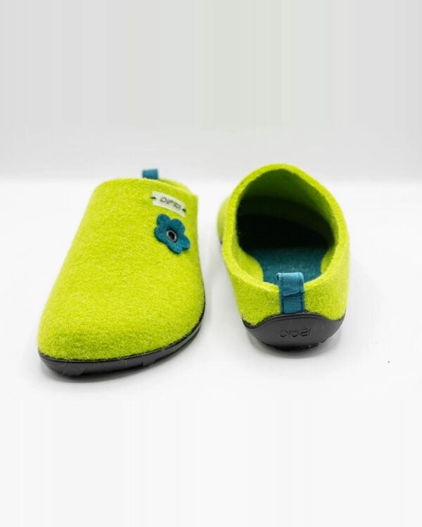 Pantoffel seasonal (Flower) mit Barfußgefühl pifit! aus hochwertigem Wollfilz, wiesengrün, 32102-1 – Ansicht 3