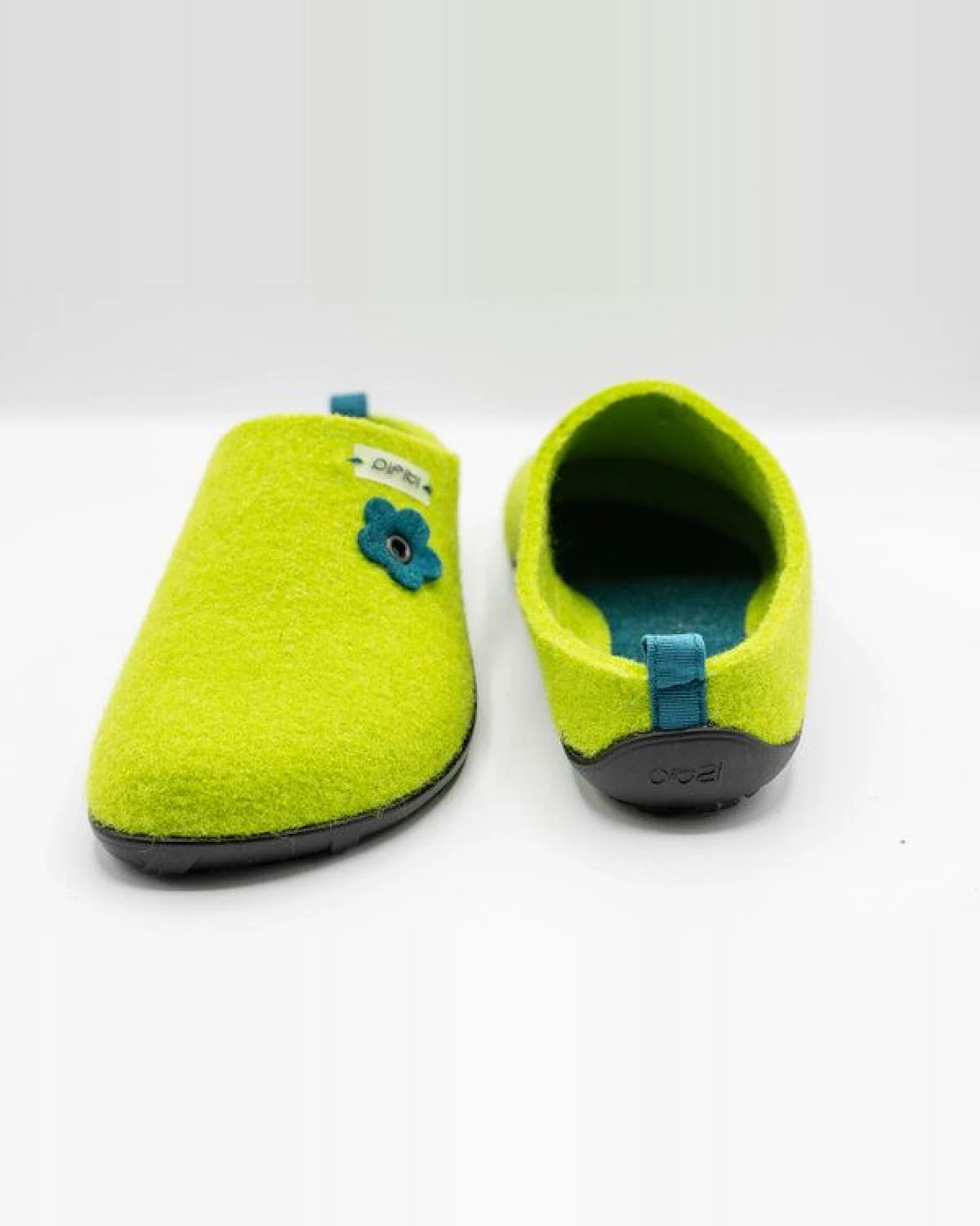 Pantoffel seasonal (Flower) mit Barfußgefühl pifit! aus hochwertigem Wollfilz, wiesengrün, 32102-1 – Ansicht 3