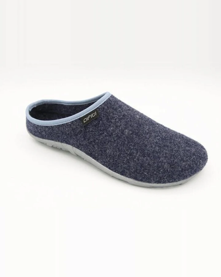 Pantoffel homey mit Barfußgefühl pifit! aus hochwertigem Wollfilz, stahlblau, 32100-1